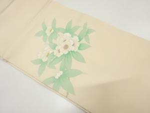 塩瀬　枝花模様　刺繍　名古屋帯